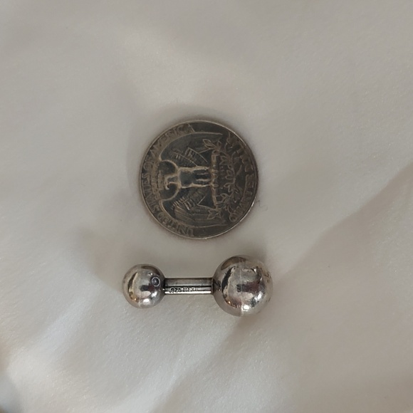 Sterling Silver Barbell Cufflinks Jondell Mexico Men's Vintage Marked Modernist - Picture 7 of 8